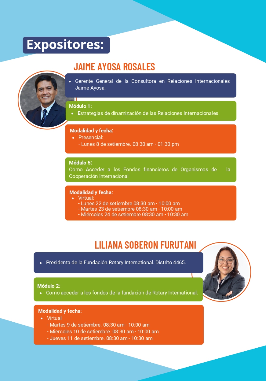 Expositores del Curso 